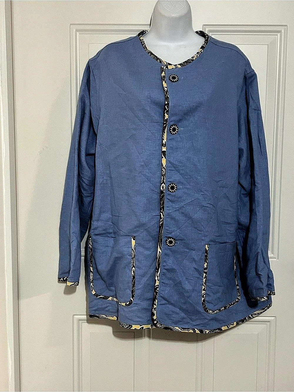 Reversible Blue & White Jacket - Picture 1 of 6